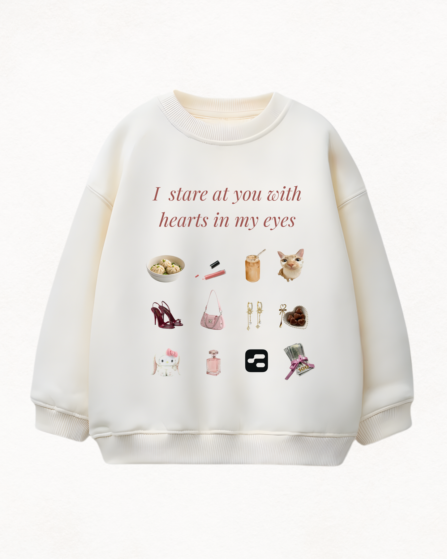 HEARTS IN MY EYES OVERSIZED PREMIUM SWEATSHIRT