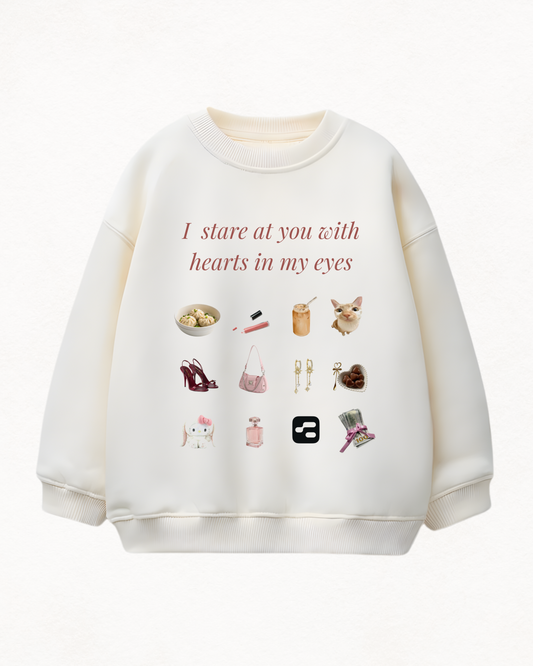 HEARTS IN MY EYES OVERSIZED PREMIUM SWEATSHIRT